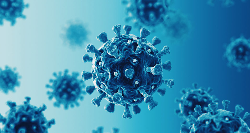 Abbildung eines Virus als Beispiel für Coronavirus und Diabetes