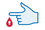 Icon für Blutzuckerwert bei Diabetes und Herzinsuffizienz